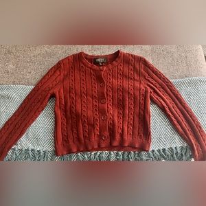 Burnt Orange TRUTH cashmere button up sweater